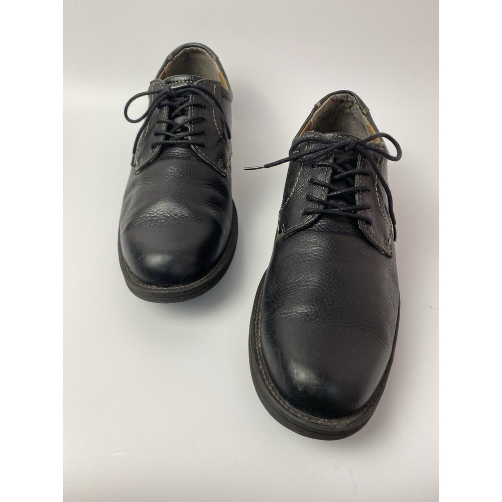 Bass Mens Glimer Lace Up Black Leather Comfort Cushioned Oxford Loafer Shoes 9.5